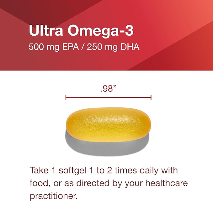 PROTOCOL FOR LIFE BALANCE Ultra Omega-3-500mg EPA &amp 250mg DHA - Fish Oil for Brain Support Heart &amp Nervous System Health* - EPA DHA Omega Supplement - Non-GMO &amp Halal - 180 Softgels