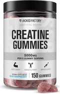 Jacked Factory Creatine Gummies 5g Daily Dose (1g per Gummy) - Creatine Gummy for Men and Women Vegan-Friendly Travel-Friendly Third-Party Tested - 150 Gummies Blue Raspberry