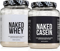 NAKED Whey Protein Powder 2LB (Unflavored) + Casein Protein Powder 2LB (30 Servings) – GMO-Free Gluten Free Soy Free Preservative Free