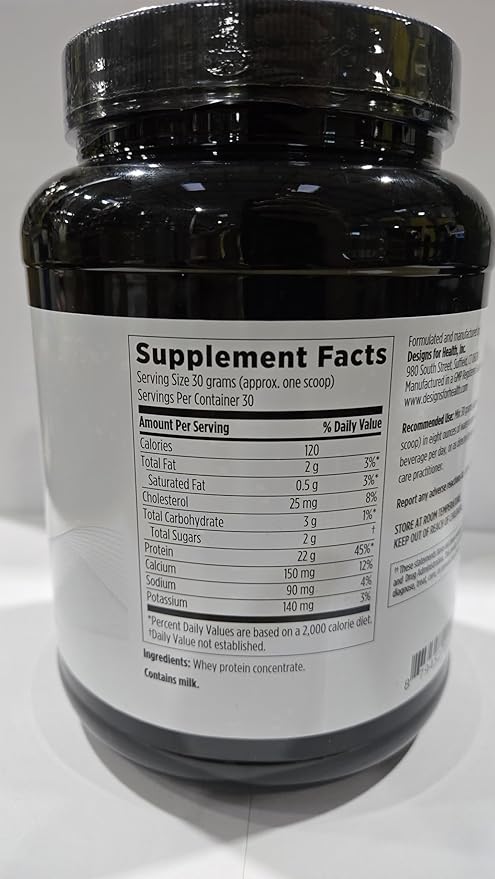 Designs for Health WheyCool - Grass Fed Whey Protein Powder Supplement with 22g Protein May Support Athletes Muscles + Energy - Non-GMO + Gluten-Free Unflavored + Unsweetened (30 Servings / 900g)
