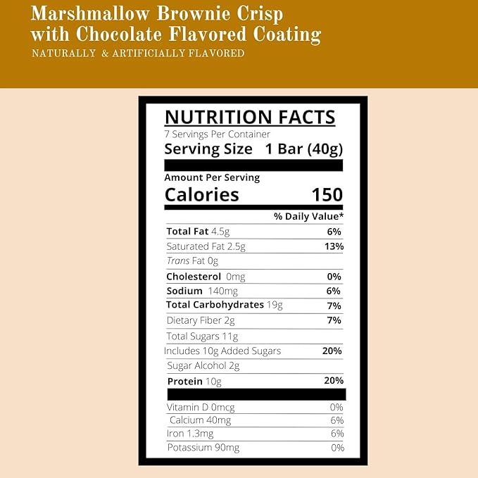 Diet Protein To Go Marshmallow Brownie Crisp Bar - 35 SERVINGS (5 Boxes) - HIGH PROTEIN - LOW CARB
