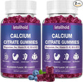 Calcium Citrate Gummies - 1200mg Calcium Gummies with Magnesium Zinc Vitamin D3K2 B6 B12 for Bone Muscle Joints Immune Support High Absorption Calcium Supplements for Women Blueberry Flavor