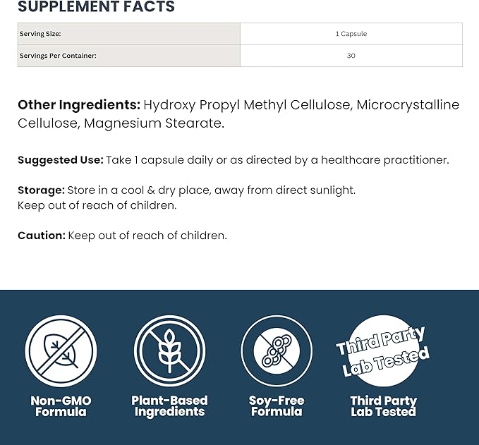 NAD+ Nicotinamide Riboside Chloride Capsules – 30 Capsules Dietary Supplement – Plant-Based Non-GMO Soy-Free 100% Vegan – Daily Nutritional Support Third-Party Lab Tested