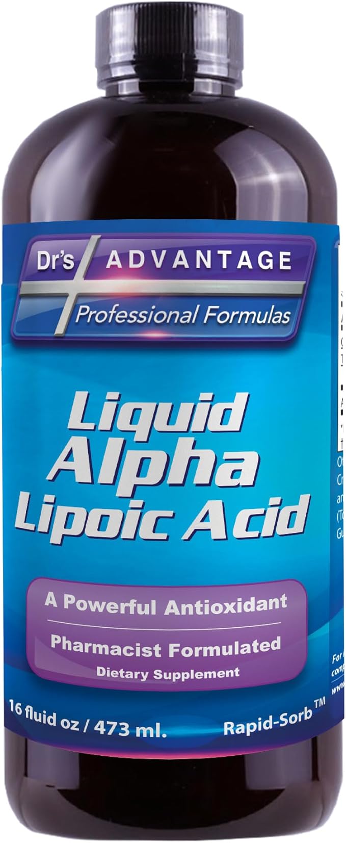 Alpha Lipoic Acid - Liquid Dietary Supplement with 50mg ALA per Serving - Packed with Antioxidants - Pharmacist Formulated Rapid-Sorb Technology for Nutrient Absorption - 16 fl. oz.