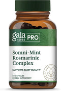 Gaia Herbs Pro Somni-Mint Rosmarinic Complex - Sleep Health &amp Relaxation Support Supplement* - Restful Sleep Support* with Spearmint Green Tea &amp Lemon Balm - 60 Capsules (30 Servings)