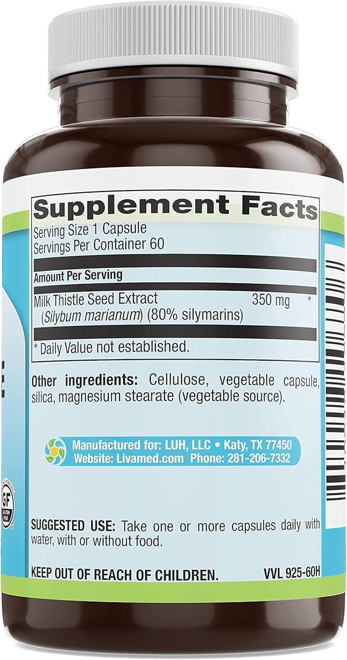 Livamed - Milk Thistle 350 mg Veg Caps 60 Count