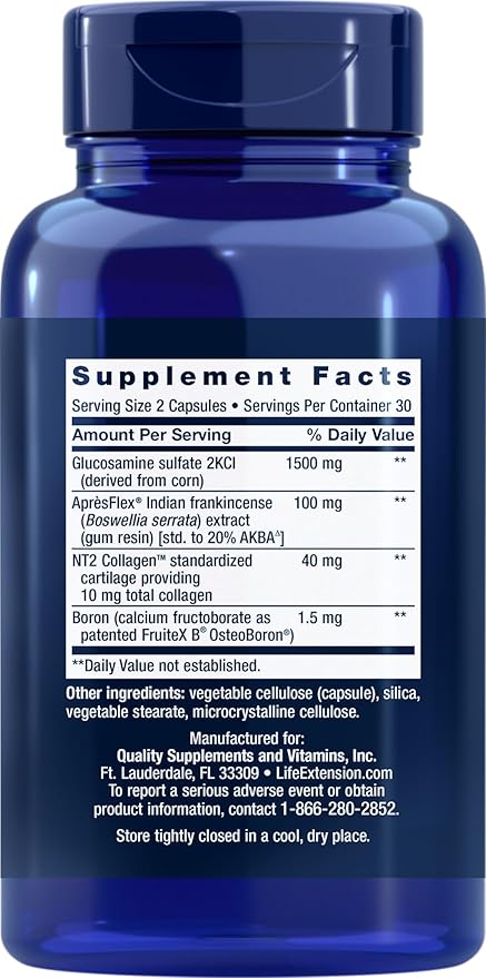 Life Extension ArthroMax Advanced with NT2 Collagen &amp ApresFlex 60 Capsules (Pack of 3)