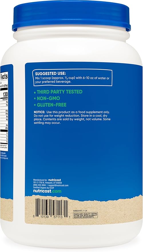 Nutricost Organic Whey Protein Concentrate Chocolate Peanut Butter Flavored (2LBS) - Gluten-Free Non-GMO