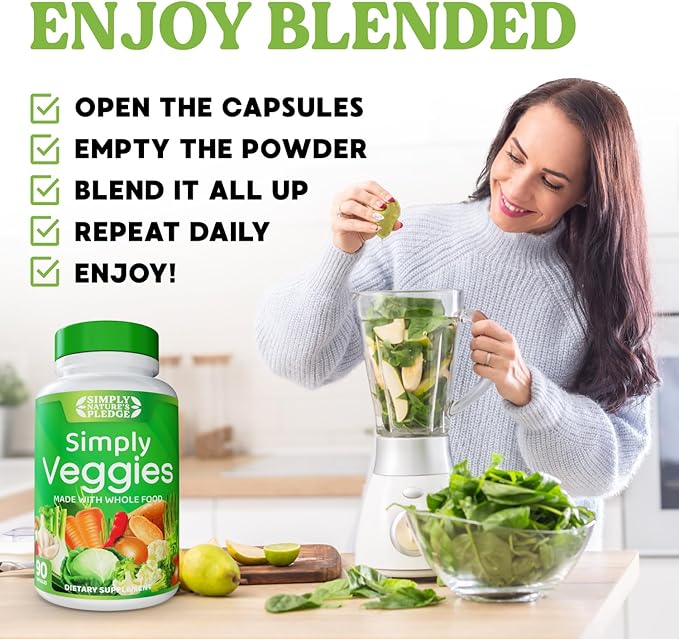 Simply Nature's Pledge - Made with Whole Food Superfoods Packed with Beta Carotene &amp 18 Different Vegetables - 100% Soy Free