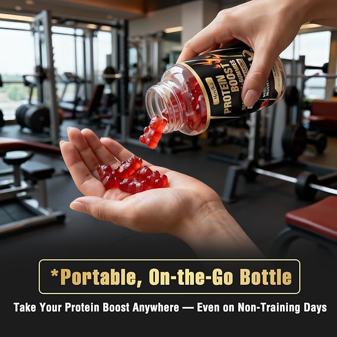 Whey Protein Gummies 9g Protein per Serving Easy to Take Snacks for Men &amp Women Recovery + Gummies for Protein Boost Muscle Energy Support Strawberry Flavor 180 Gummies