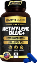 3-in-1 Methylene Blue Capsules – Methylene Blue Pharmaceutical Grade w/Alpha Lipoic Acid (ALA) &amp NAD Supplement for Energy Cognitive &amp Cellular Support – 3 Month Supply &amp 3rd Party Tested