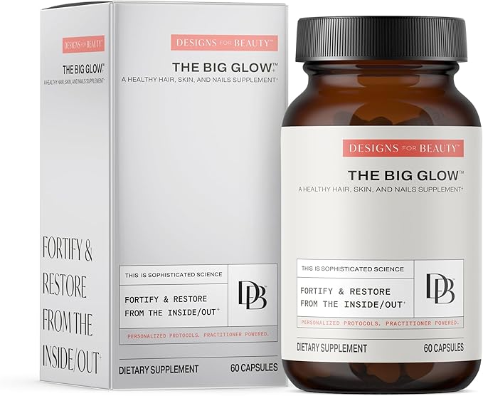 The Big Glow (60 Capsules) - for Healthy Hair Skin and Nails - Supports Collagen Production and Healthy Aging -Includes Keratin Biotin Vitamin C and Botanicals