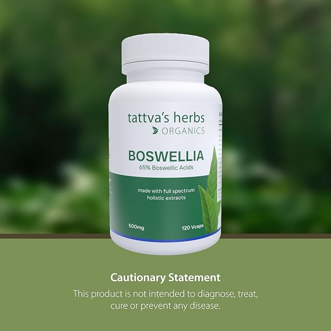 Tattva's Herbs Boswellia Serrata Supplement Joint Support for Men &amp Women Supercritical (CO2) Extract 120 Count 500 mg - 25 Years of Premium Service from