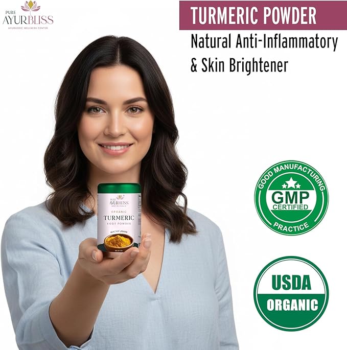 100% Organic Turmeric Powder for Daily Balance with Curcumin for Joint Health Immune Support and Gut Wellness Ayurvedic Superfood for Cooking Golden Milk DIY Masks - 8oz Tin Box