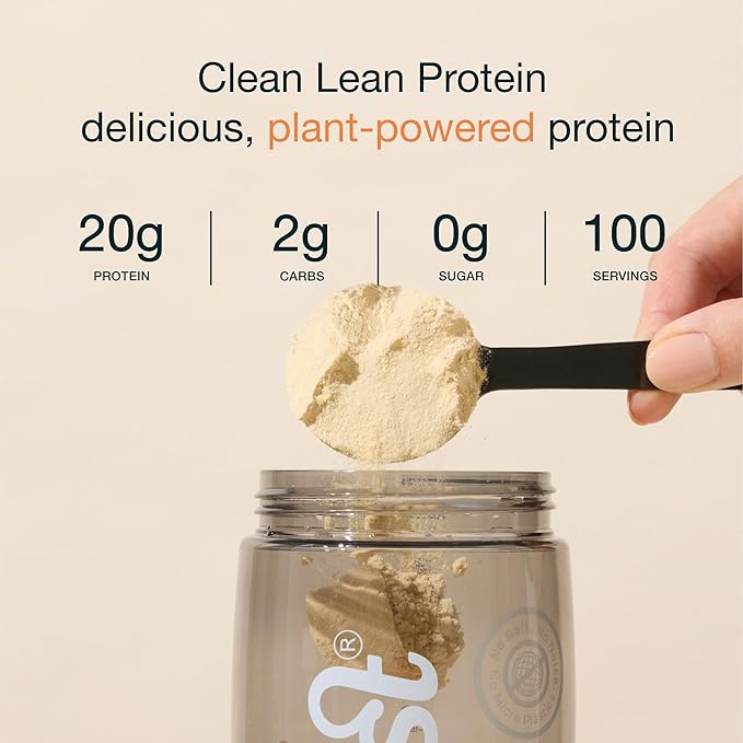 Nuzest Vegan Pea Protein Powder - Clean Lean Protein 100 Servings 20g Protein Rich Chocolate Protein Shake Mix + Sports Shaker Bottle 24oz