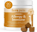 Fera Pets Dog Allergy Chews – Allergy Relief &amp Itching Skin Relief – Immune &amp Gut Support with Organic Mushrooms Postbiotics &amp Colostrum – Promotes Skin Health – 90 Soft Chews