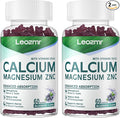 Calcium Magnesium Zinc Gummies with Vitamin D3 &amp K2 - High Potency Enhanced Absorption -120 Blueberry Gummies Flavored