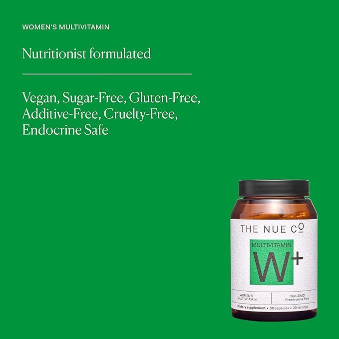 The Nue Co. Women's MULTIVITAMIN Supplement- Supports Energy Immunity Focus Vegan Gluten Free 30 Capsules