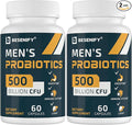 Probiotics for Men 500 Billion CFUs &amp 12 Strains Men's Probiotic with Turmeric Cranberry Goji - Probiotics for Digestive Health Immune Stomach Bloating &amp Gut Health for Men 120 Pro Bio