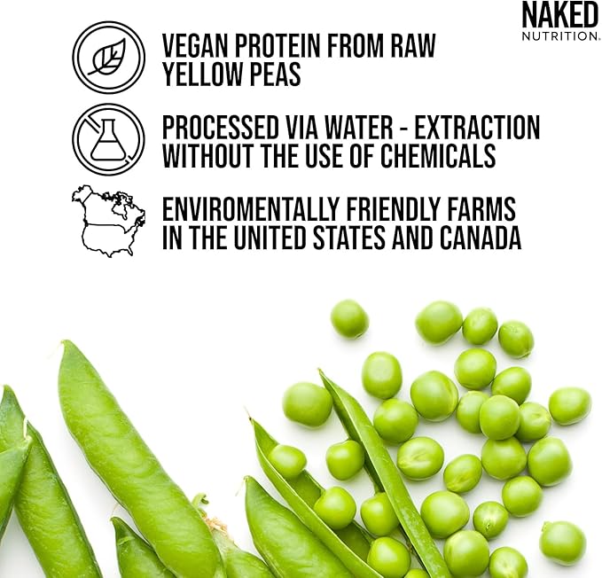 NAKED Vanilla Pea Protein Isolate 1LB Pure Micronized Creatine Monohydrate 1000g (200 Servings) – Vegan Bulk Non-GMO Gluten Free Soy Free
