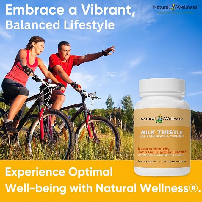 Natural Wellness Milk Thistle with Artichoke &amp Turmeric – Advanced Liver Support Supplement for Detox Regeneration &amp Antioxidant Protection – Supports Liver Cleanse Digestion &amp Overall W