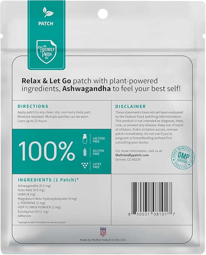 84 Days of Sleep Patches Sleep aid + Relax&ampLet Go Patch Calming Mood Patches Boost Energy Patches Ashwagandha melatonin GABA Wellness Patches Travel Essentials Plant Powered Health Supplemen