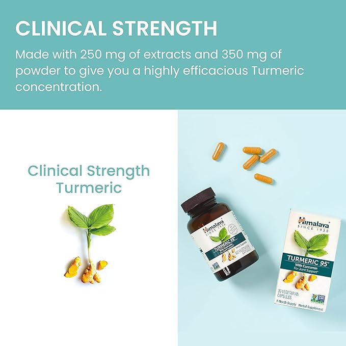 Himalaya Turmeric 95 Supplement with Curcumin/Curcuminoids Joint and Muscle Support Optimum Flexibility and Mobility 600 mg Non-GMO Vegan Gluten Free 60 Capsules 60 Day Supply