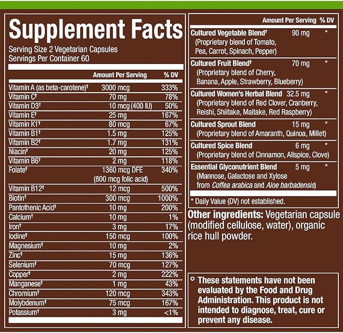 plnt Fermented Whole Food WomenaTMs Multivitamin (120 Vegan Capsules)