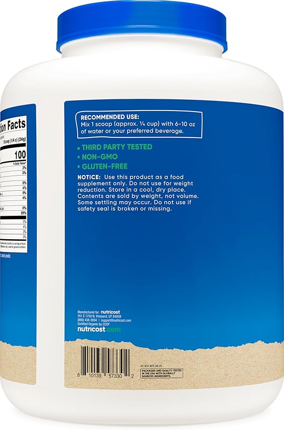 Nutricost Organic Rice Protein Powder (5 LB) - Gluten-Free GMO-Free (from Brown Rice)