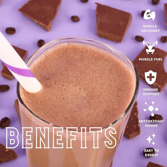 Earth Fed Muscle Magic Beans Mocha Truly Grass Fed Whey Protein Powder - No Artificial Ingredients Soy Free Gluten Free Non-GMO and Hormone Free (2 Pound 29 Servings Mocha)