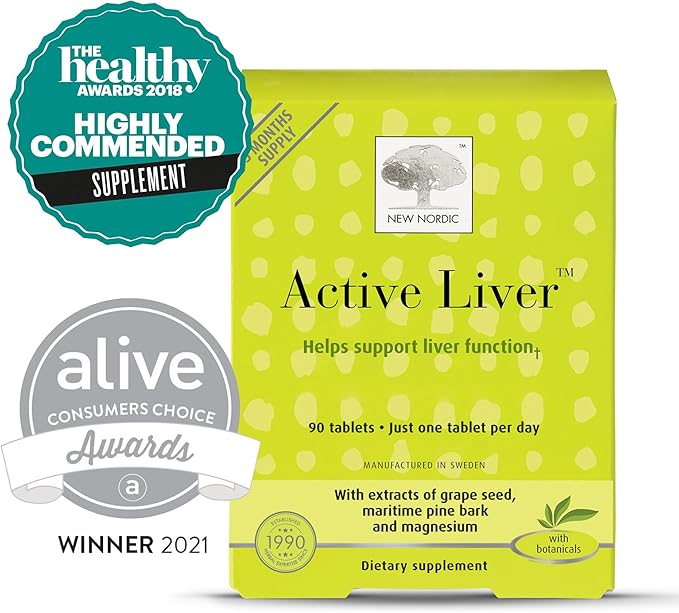 NEW NORDIC Active Liver 90-Day Supply Daily Liver Supplement Milk Thistle Artichoke &amp Turmeric 90 Tablets