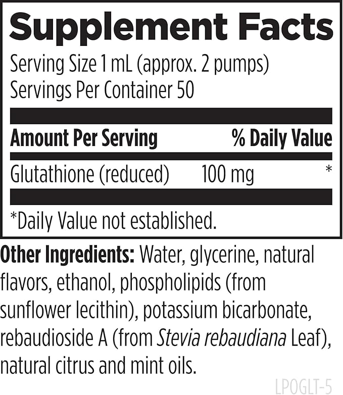 Designs for Health Liposomal Glutathione - Liquid Glutathione Supplement 100mg with Enhanced Absorption - Detox + Immune System Support - Lemon Peppermint Flavored Drops (50 Servings / 1.7oz)