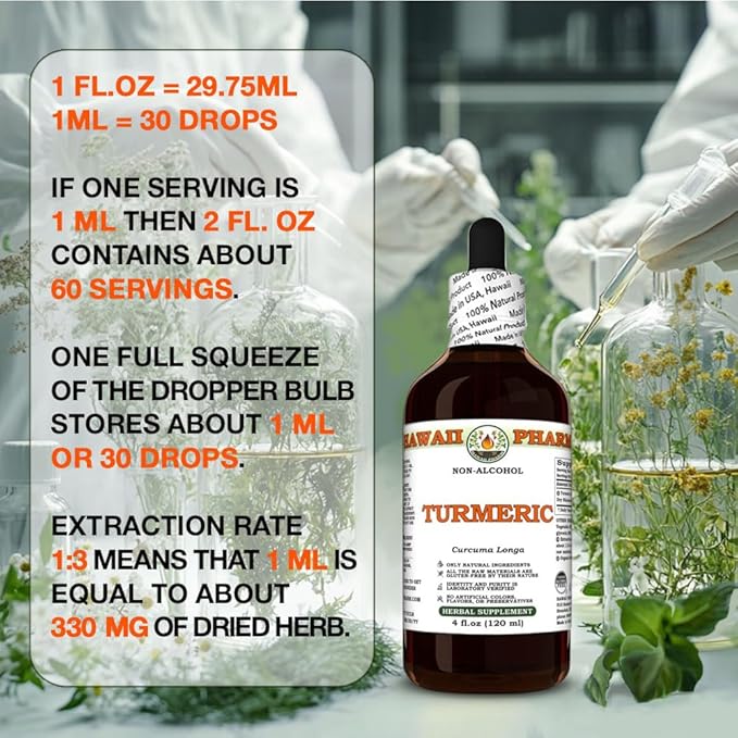 Turmeric (Curcuma Longa) Dry Rhizome Glycerite All Natural Vegan Lab Tested Alcohol-Free Liquid Extract - 2 fl.oz