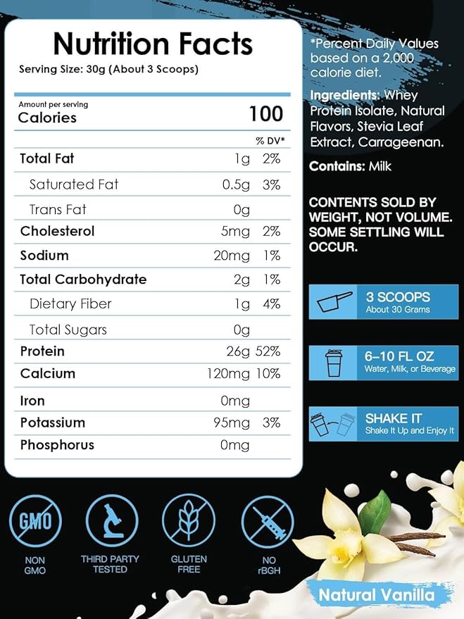 NATURE TARGET Pure Whey Protein Powder Vanilla 1.04LB(471g)