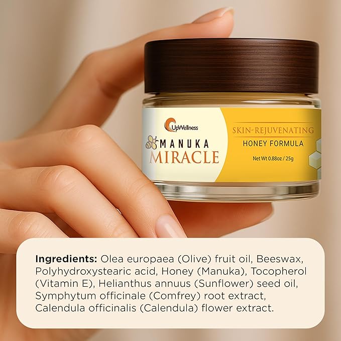UpWellness Manuka Miracle - 100% Natural Manuka Honey Lotion - Manuka Honey Cream for Smooth Radiant Skin - Physician-Formulated