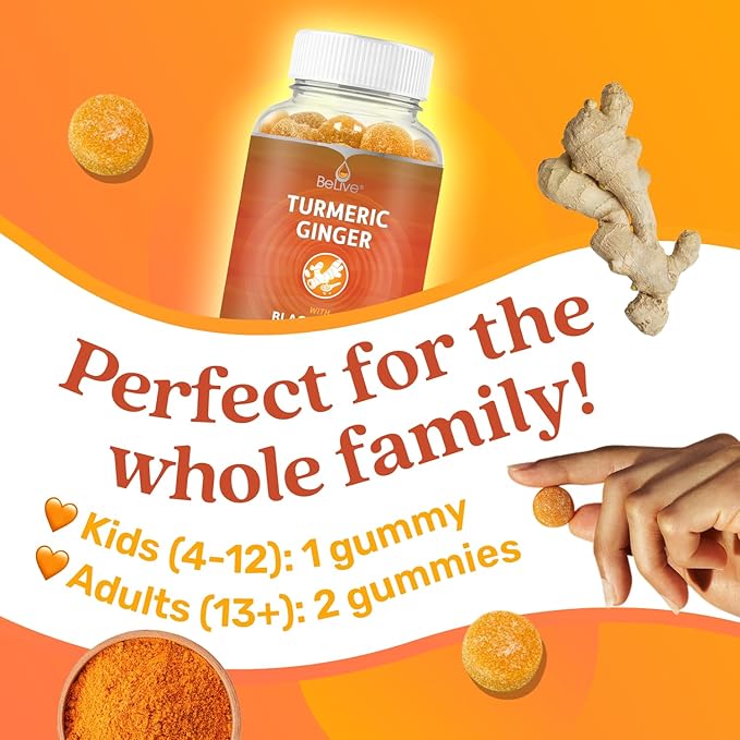 BeLive Turmeric and Apple Cider Vinegar Gummies for Inmune Support Mobility Support Detox Cleanse and Digestive Health