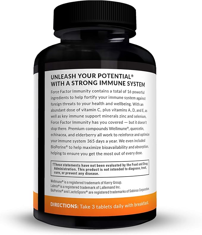 Force Factor Immunity Immune Support Booster with Elderberry and 1000mg of Vitamin C Plus Vitamin D Zinc Probiotics Antioxidants and Echinacea for Immune Health Defense 90 Count (Pack of 3)