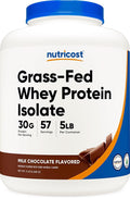 Nutricost Grass-Fed Whey Protein Isolate (Chocolate) 5LBS - Non-GMO Gluten Free Natural Flavors