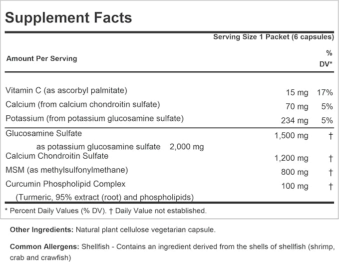 Andrew LESSMAN Maximum Joint Effort - 360 Capsules - Research Established Ingredients and Levels for Support of Healthy Joints. with Glucosamine Sulfate Chondroitin Sulfate MSM and Curcumin