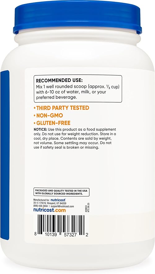 Nutricost Whey Protein Concentrate (Unflavored) 2LBS - Gluten Free &amp Non-GMO