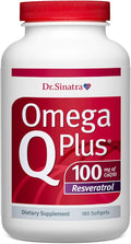 Dr. Sinatra Omega Q Plus 100 Resveratrol – Omega-3 Supplement Supports Heart Health and Provides Antioxidant Power with 100mg of CoQ10 and Resveratrol (180 softgels)
