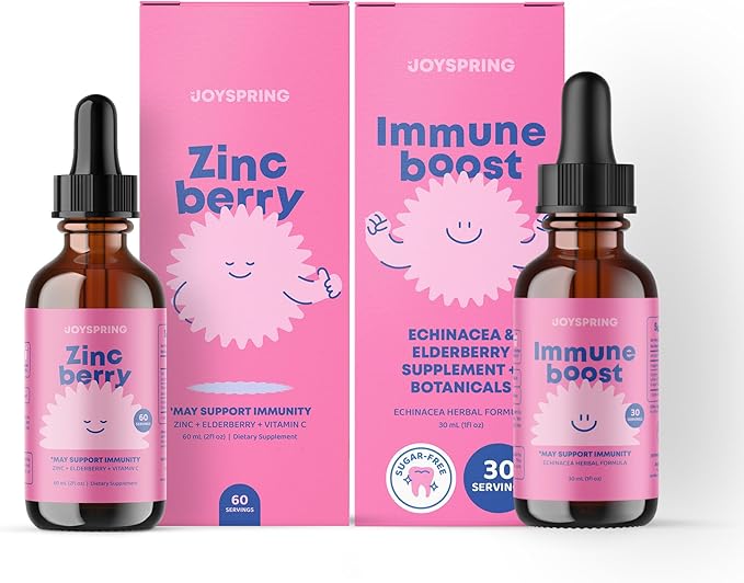 JoySpring Zinc with Vitamin C Liquid Supplement Immune Support for Kids 1 fl oz