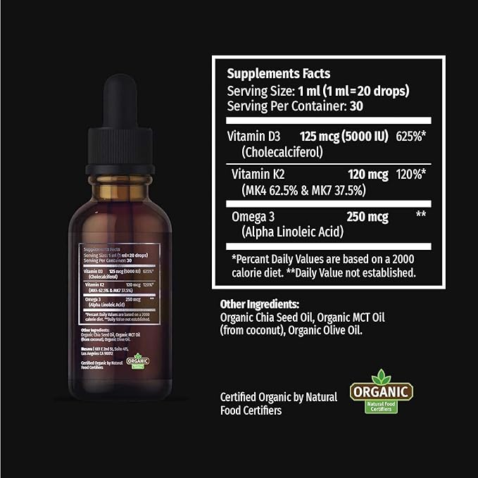 (4 Pack) Vitamin D3 K2 Drops Unflavored &amp Strawberry Flavor Bundle - Maximum Strength Vitamin D Liquid 5000 IU with MCT Oil Omega 3 - No Fillers Non-GMO Liquid D3 for Immune Support 2 Fl Oz Each