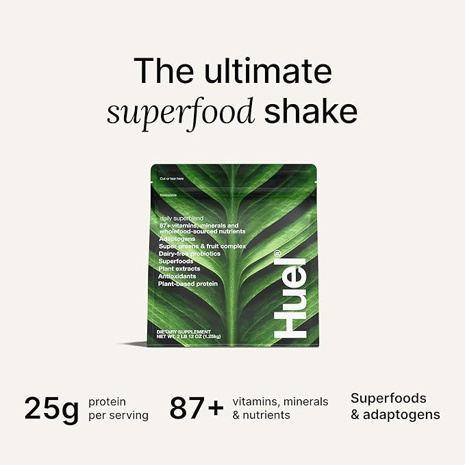 Huel Daily Superblend Vanilla Powder | 25g Plant Based Protein | Super Greens Powder | 87 Vitamins Minerals and Wholefood-Sourced Ingredients |19 Servings