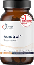 Designs for Health Acnutrol Clear Skin Support Pills - Pantothenic Acid + 50000 IU Vitamin A Vitamins D + E Carnitine + Minerals - Non-GMO + Soy Free Oral Supplement (180 Capsules)