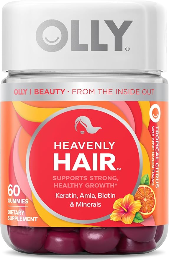 OLLY Hair Gummy 60ct &amp Kids Multivitamin Gummy Worms 70ct Supplement Bundles