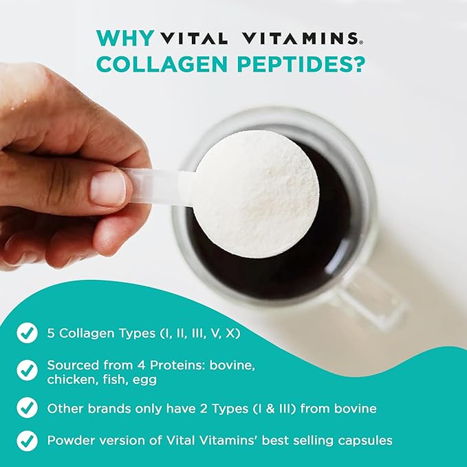 Vital Vitamins Multi Collagen Peptides Powder + Colostrum Capsules with Vitamin C Zinc