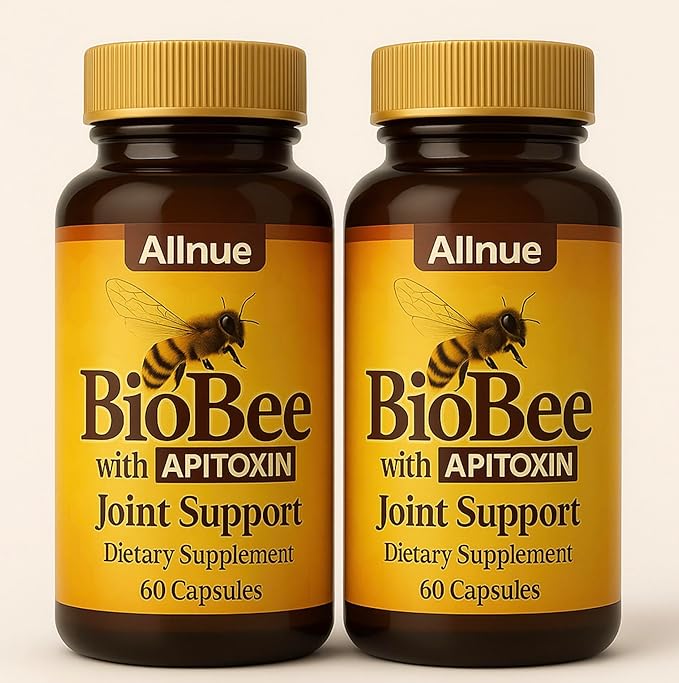 Natural Bio Bee Venom with Glucosamine Sulfate Apitoxin &amp Manuka Honey – Dietary Supplement 120 Capsules (2 Bottles) bee Therapy
