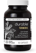 Durable Turmeric - 1250 mg Meriva Curcumin 29X More Absorption + Boswellia – Joint Comfort Mobility &amp Healthy Inflammation – Doctor Formulated Vegan Non-GMO Made in USA (60 Capsules)
