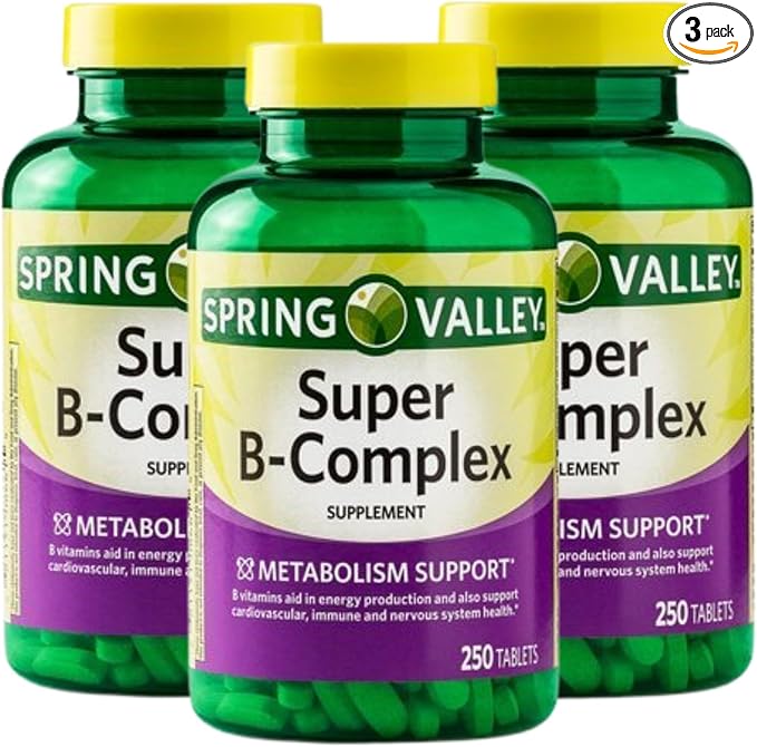 Unique Bundle Store Super Vitamin B Complex – 250 Tablets B Complex Vitamins Complejo B B12 B6 Biotin Folate Daily B Vitamins Supplement for Metabolism Support (Pack of 3)